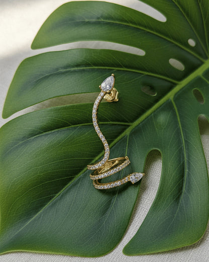 snake shape climber style earring and cuff earring.