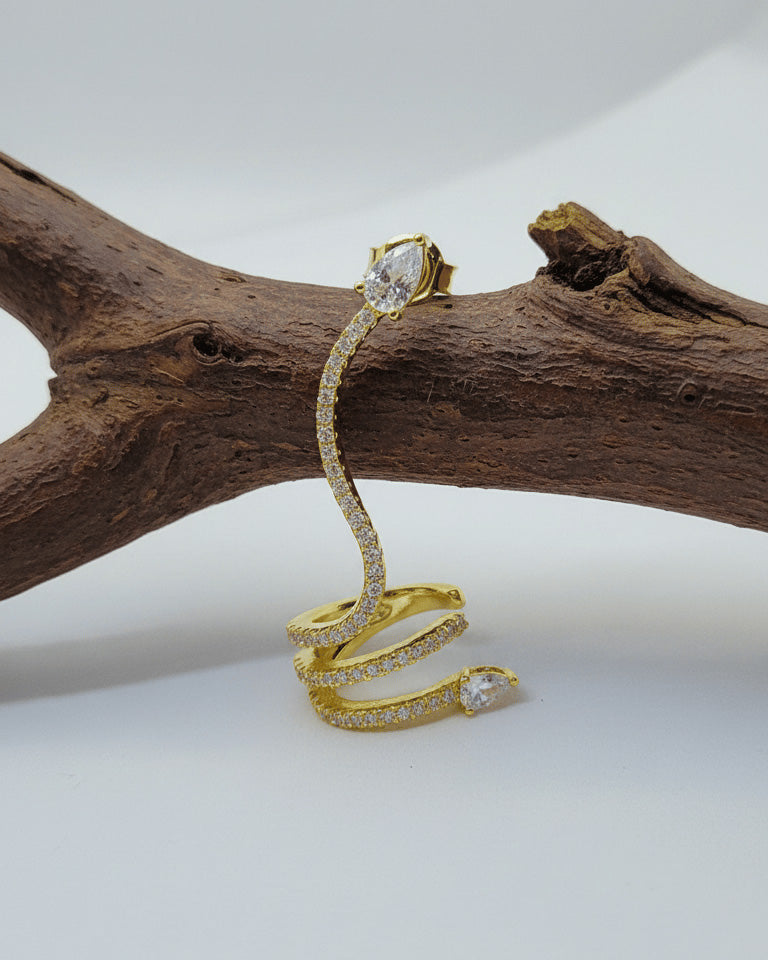 snake shape climber style earring and cuff earring.