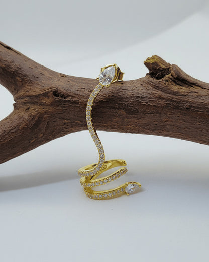 snake shape climber style earring and cuff earring.