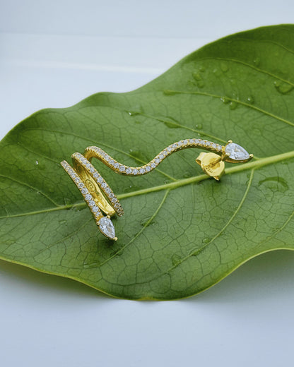 snake shape climber style earring and cuff earring.