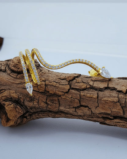 snake shape climber style earring and cuff earring.