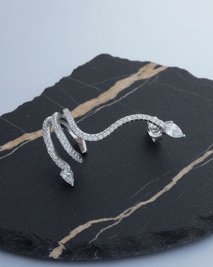 snake shape climber style earring and cuff earring.