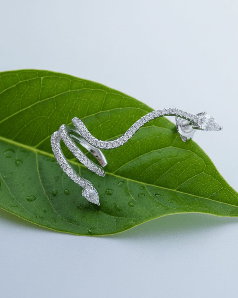snake shape climber style earring and cuff earring.