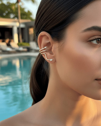 snake shape climber style earring and cuff earring.