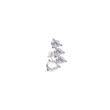 four pear shape stones stud earring.