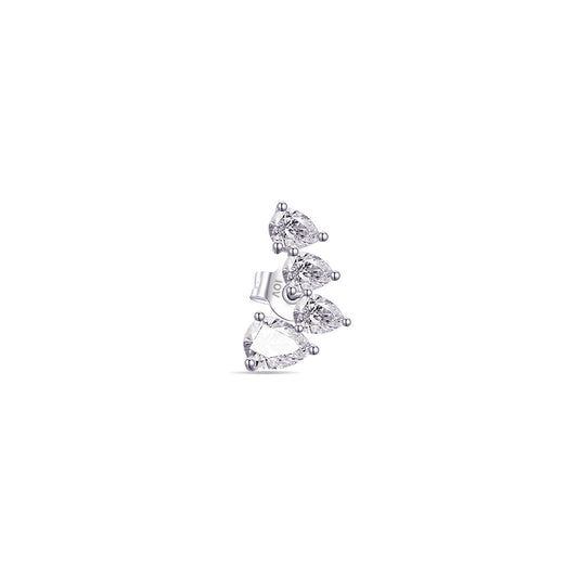 four pear shape stones stud earring.