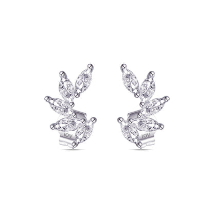 marquise feather shape stud earring.