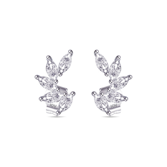 marquise feather shape stud earring.