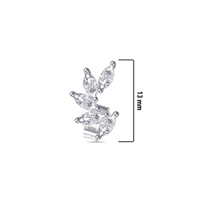 marquise feather shape stud earring.