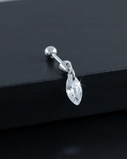 floating dangling marquise CZ stone piercing earring.