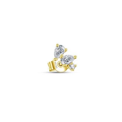 7mm three Cz stud earring.