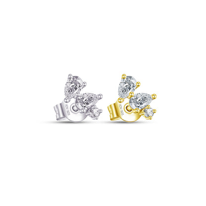 7mm three Cz stud earring.