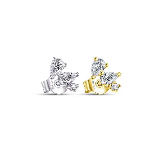 7mm three Cz stud earring.