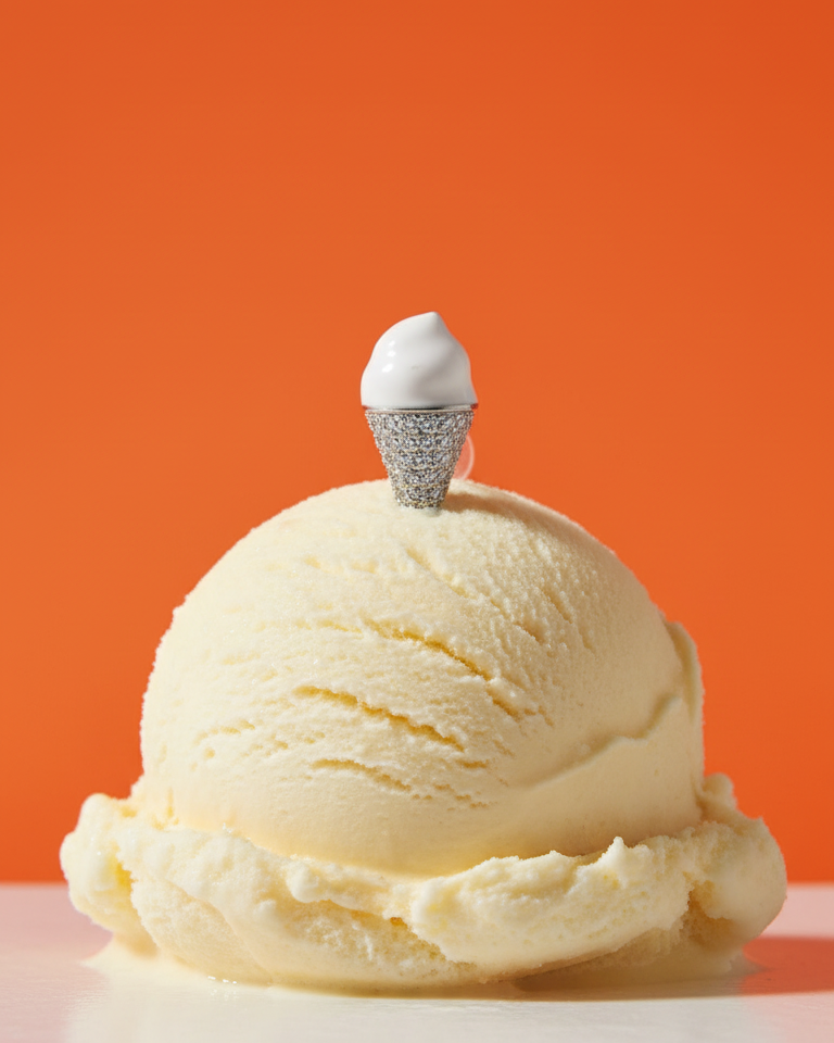 Ice cream cone shape stud earring with silicon stud.