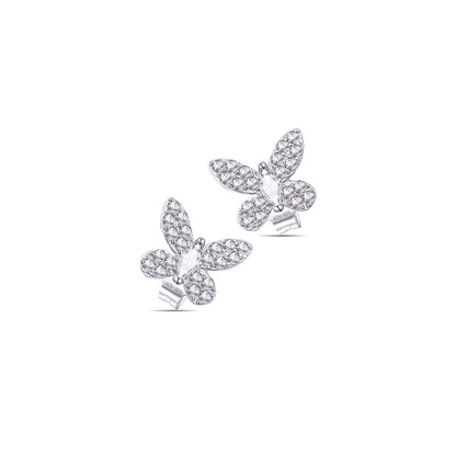 Butterfly stud earrings.
