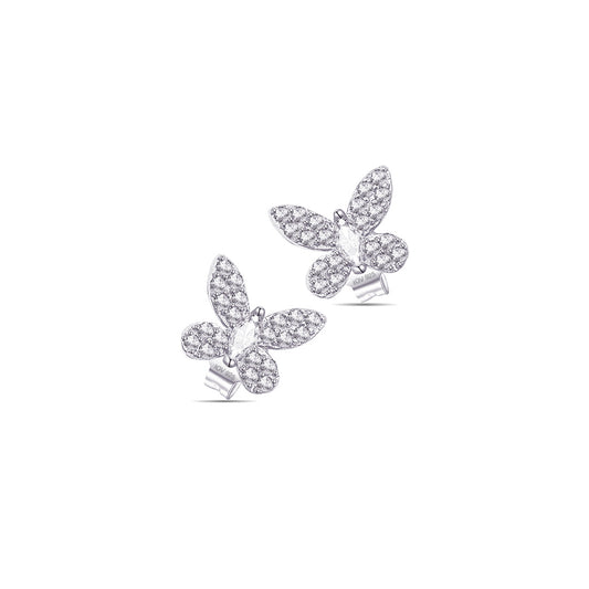 Butterfly stud earrings.