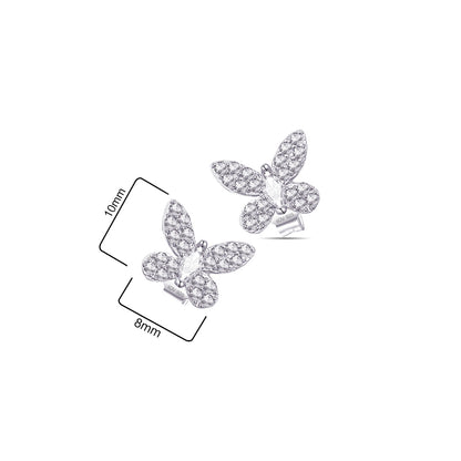 Butterfly stud earrings.