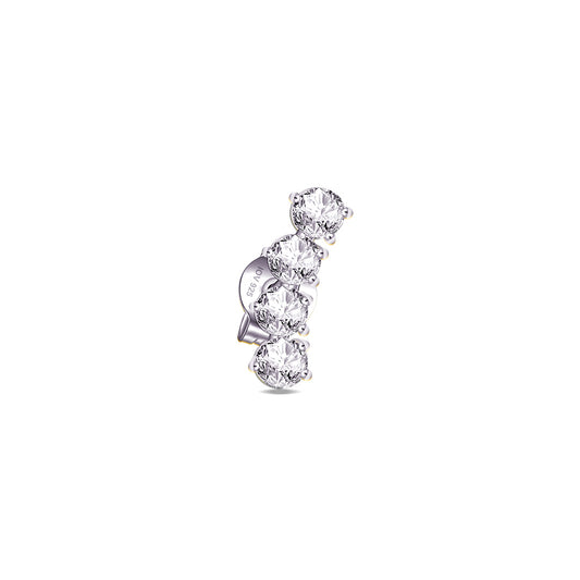 curved four stones stud earring.