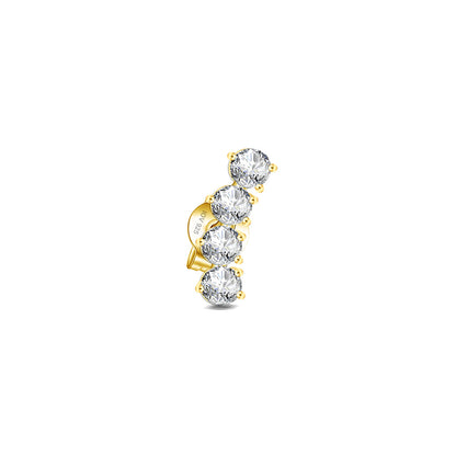 curved four stones stud earring.