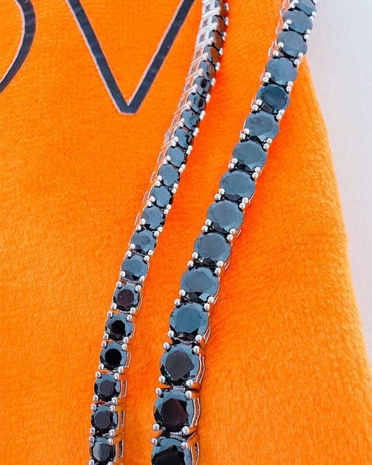 Black CZ tennis bracelet.