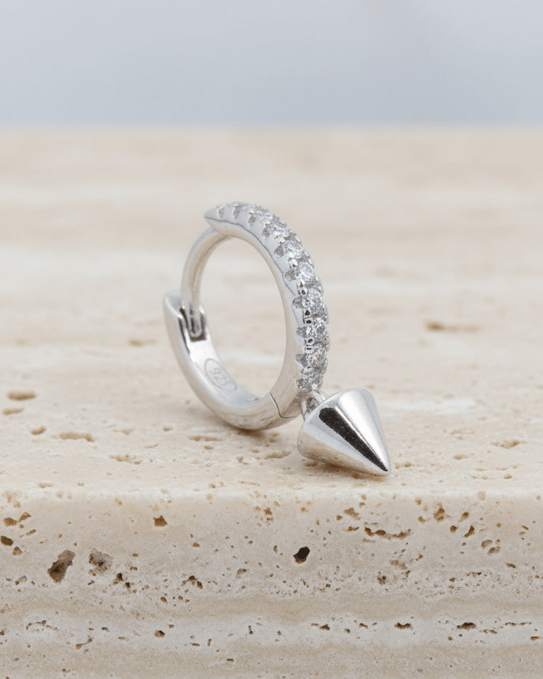 cone shape dangling hoop earring.