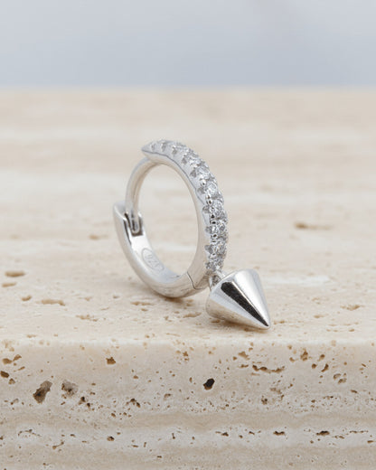 cone shape dangling hoop earring.