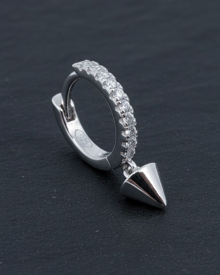 cone shape dangling hoop earring.