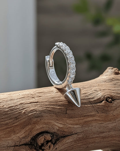cone shape dangling hoop earring.
