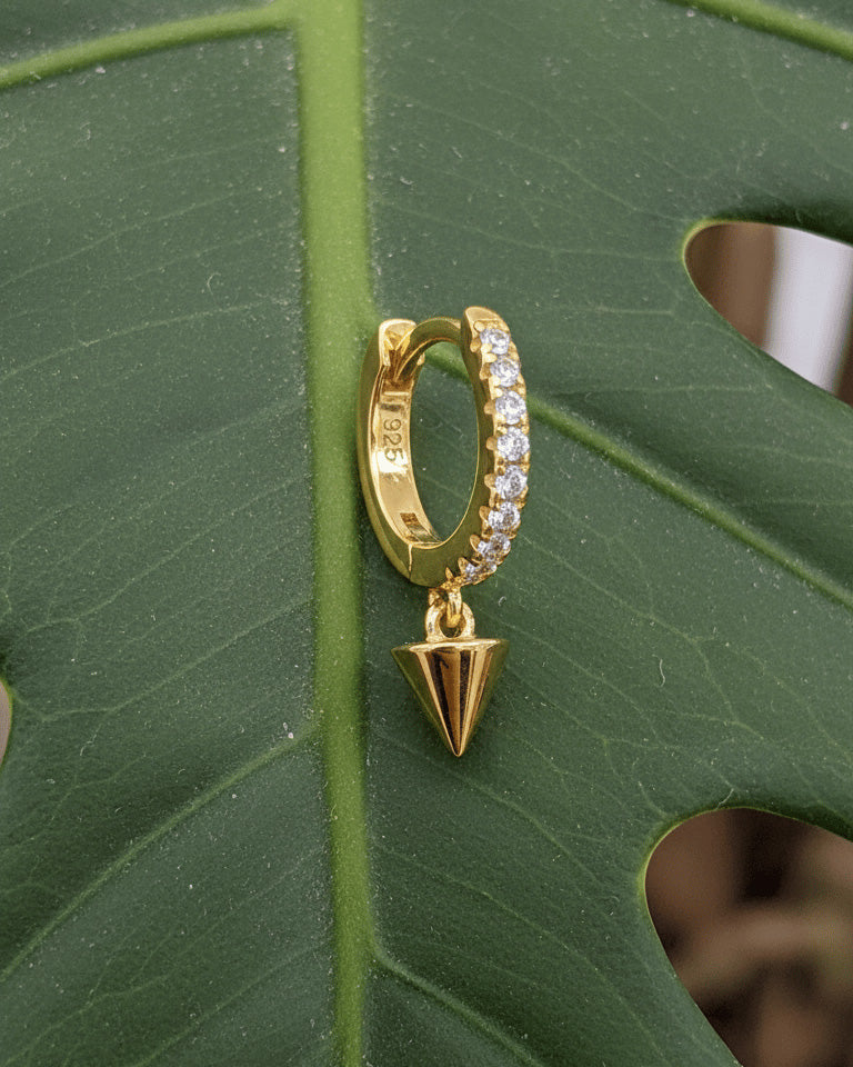 cone shape dangling hoop earring.