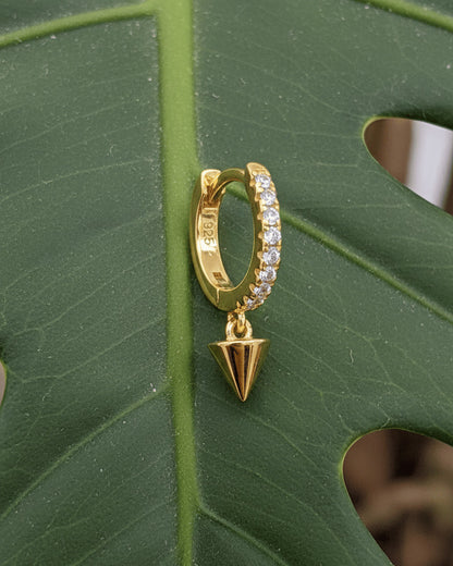 cone shape dangling hoop earring.