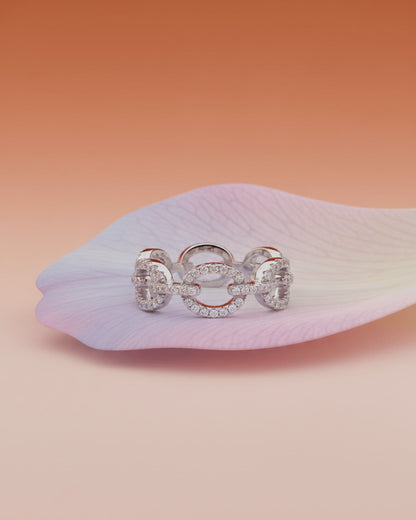 Bold Chain-Link Ring with CZ.