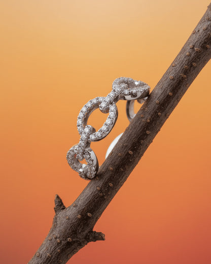 Bold Chain-Link Ring with CZ.