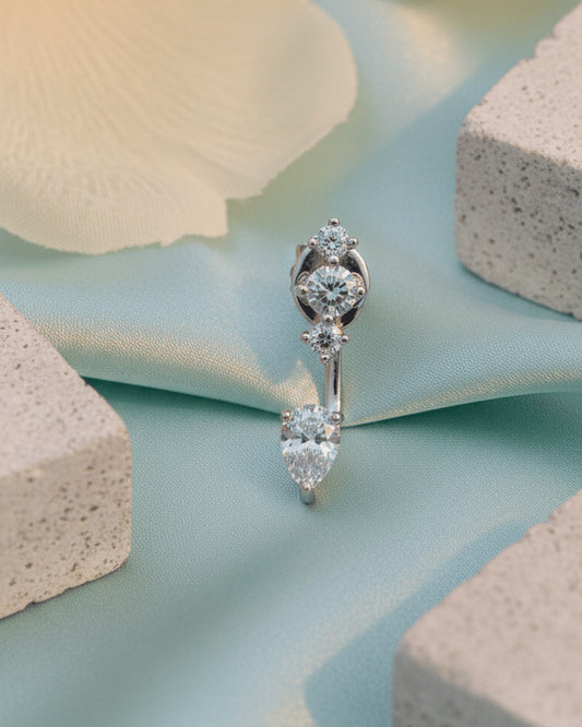 Sterling Silver Dual-Wear CZ Back-to-Front Earrings