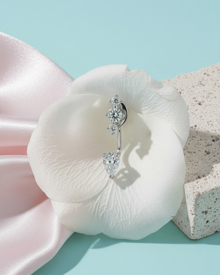 Sterling Silver Dual-Wear CZ Back-to-Front Earrings