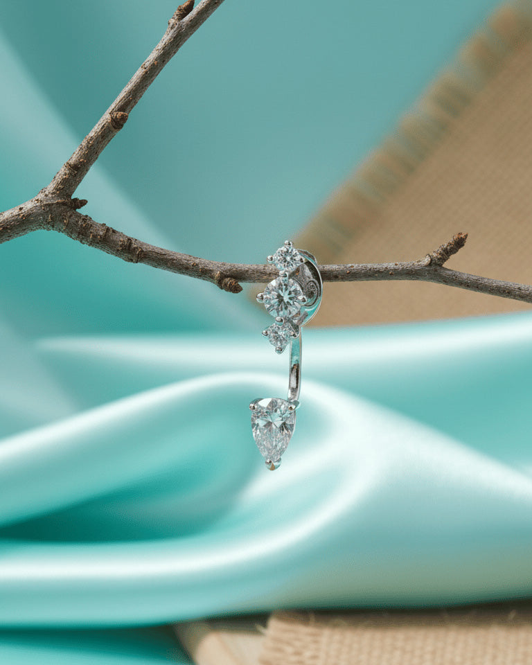 Sterling Silver Dual-Wear CZ Back-to-Front Earrings