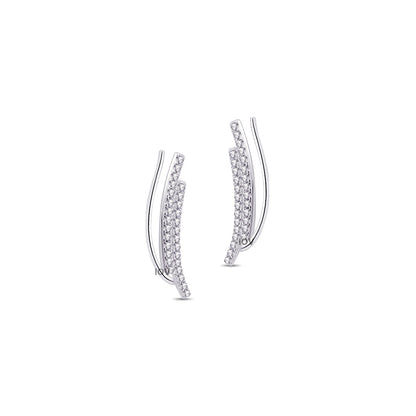 curved double lines climber earrings.