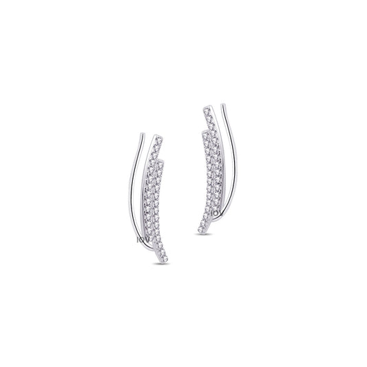 curved double lines climber earrings.