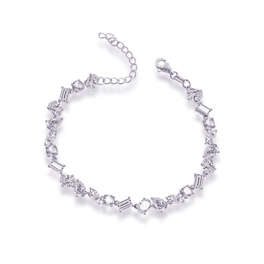 multi stone shapes tennis bracelet