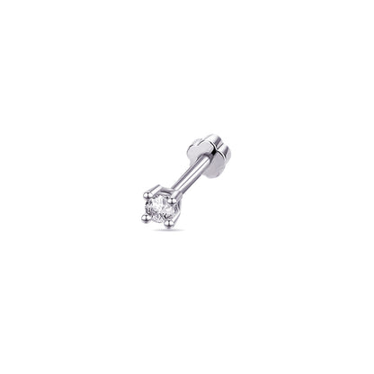 2 mm round stone flat back earring.