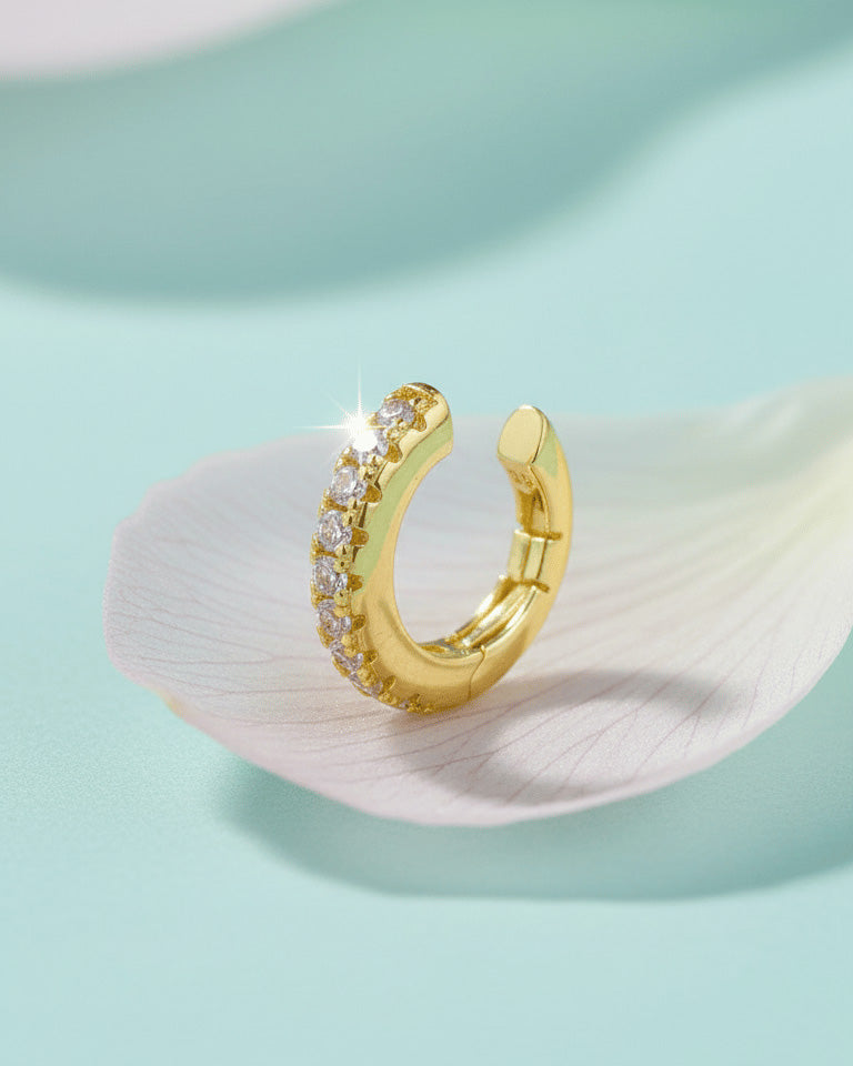 clip on one line CZ earcuff.