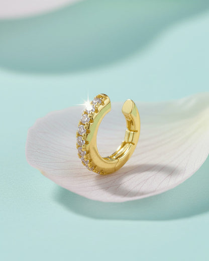 clip on one line CZ earcuff.