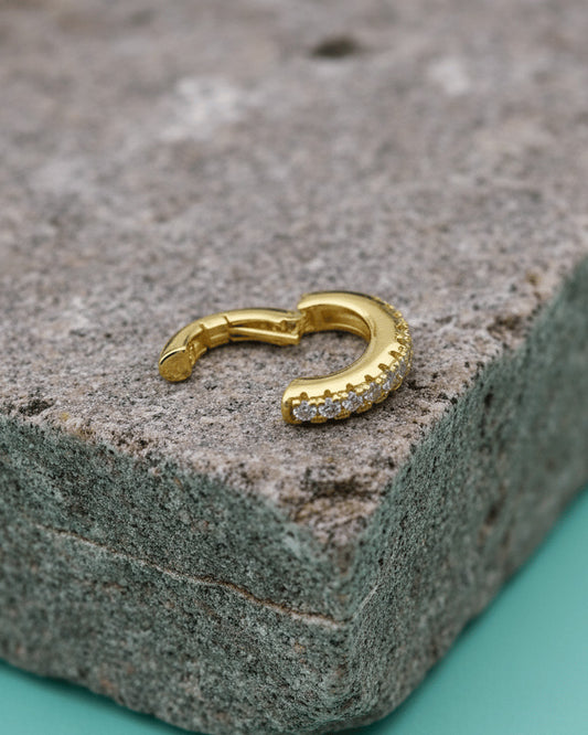 clip on one line CZ earcuff.