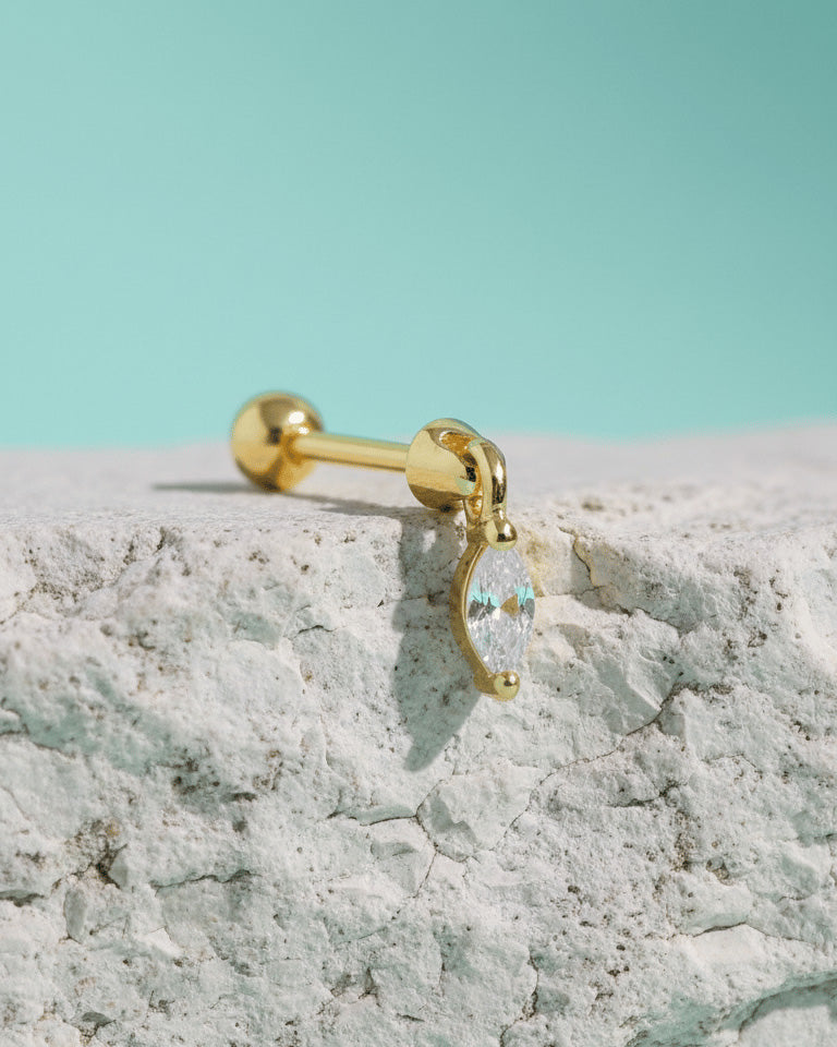 dangling marquise piercing.