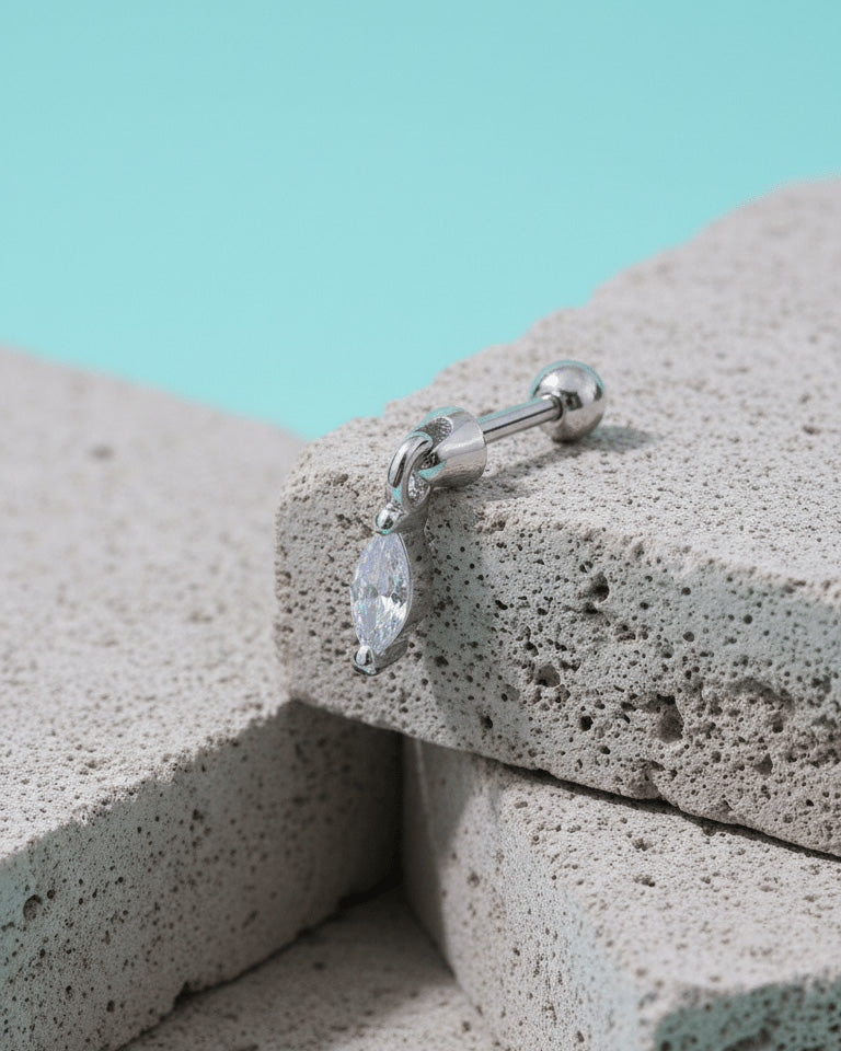 dangling marquise piercing.