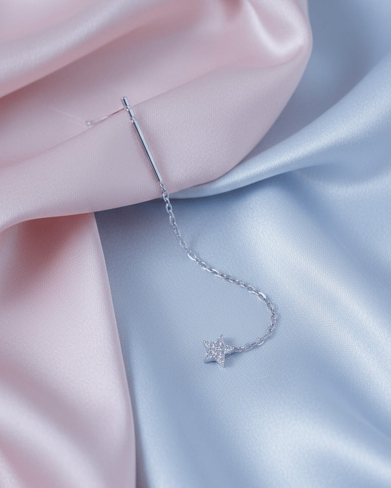 small CZ star threader style earring.