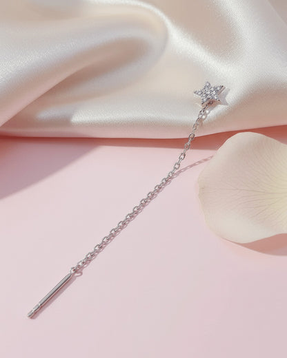 small CZ star threader style earring.