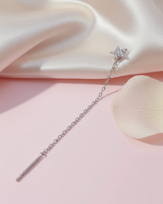 small CZ star threader style earring.
