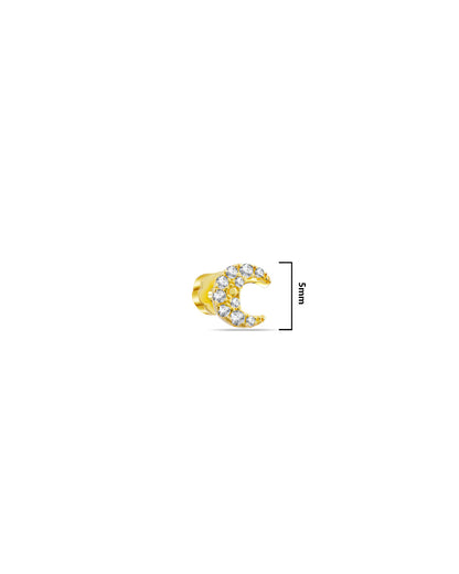 5mm CZ crescent shape piercing flatback.