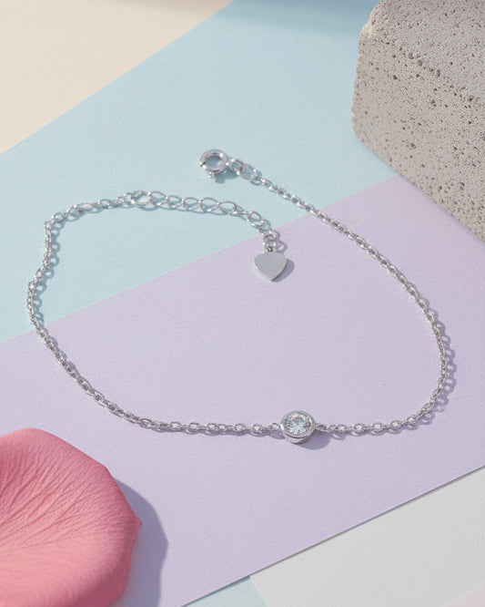 5mm round CZ in bezel setting bracelet.