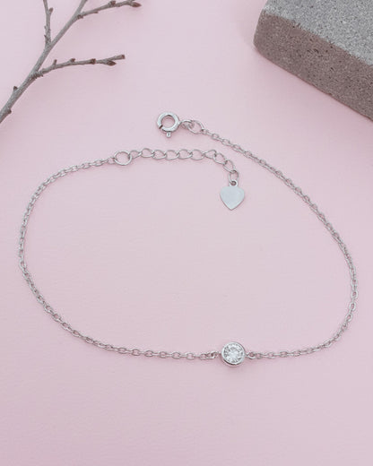 5mm round CZ in bezel setting bracelet.